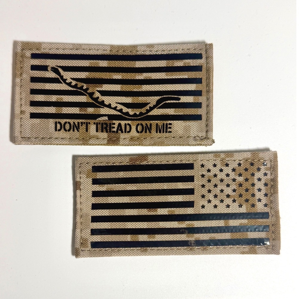 Pair NWU Type-II IR Tan Small Shoulder Patch Snake Dont Tread On Me NEW